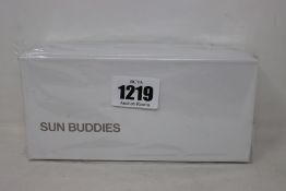 A pair of Helmut sun buddies eyewear gold/tortoise one size (Box sealed).
