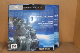 Two as new Donghua 1 x 5m high quality roller chains.