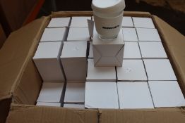 A quantity of as new Mcdonalds branded glasses with silicone lids and grip (Approximately 45).