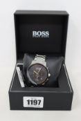 An as new boxed Hugo Boss men's watch peak chronograph (1513762).