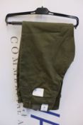 Eight pairs of as new Brax Mary trousers in olive green (Assorted sizes).