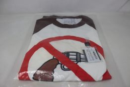 An as new Natasha Zinko x Duo Ltd Gun Print Raglan T-shirt (XS - RRP £157).