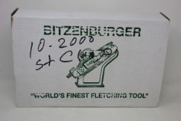 As new Bitzenburger fletching tools - six Dial-O-Fletch Jigs and 30 clamps (Helical right and left