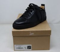A pair of boxed as new Christian LouBoutin Louis Junior flat calf shoes in black (EU 40).