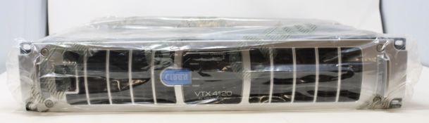 A Cloud Electronics VTX4120 4 Channel Amplifier (Mounting bracket bent, otherwise appears as new) (