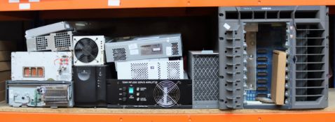 A quantity of electronic items to include; Team MF1000 Servo Amplifier, HP T1500 G3 UPS, Nokia