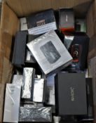 A box of assorted as new vaping items (Over 18's only).
