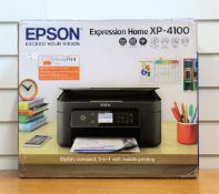 A boxed as new Epson XP-4100 all-in-one wireless printer in black