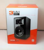 A boxed as new JBL 306P MKII Studio monitor in black