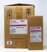 A box of 12x QuickLabel magenta ink cartridges (140ml) for AstroNova QL-120X label printer.