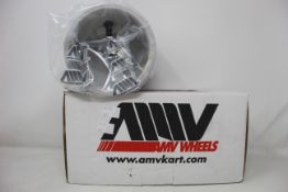 A pair of as new AMV Oxitech 3F Front - Solid - CAM130FMOX04 (Kart Wheels).
