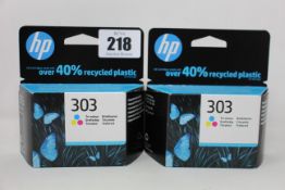 Sixty boxed as new HP 303 Tri-Colour Ink Cartridges.