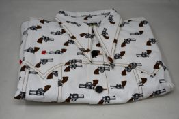 An as new Natasha Zinko x Duo Ltd Duo gun print denim jacket (S - RRP £250).