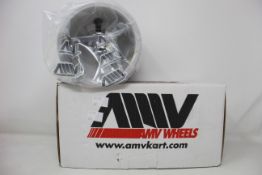 A pair of as new AMV Oxitech 3F Front - Solid - CAM130FMOX04 (Kart Wheels).