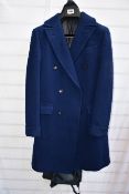 An as new Suit Supply overcoat in mid-blue (UK 42 - RRP £399).