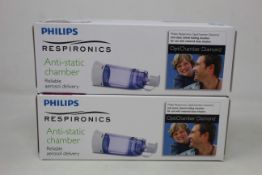 Forty boxed as new Philips Respironics OptiChamber Diamond anti static chambers for inhalers.