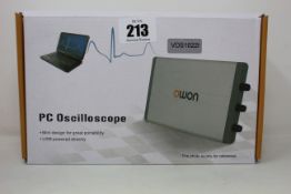 Two boxed as new Owon VDS1022I PC Oscilloscopes.