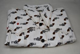 An as new Natasha Zinko x Duo Ltd Duo gun print denim jacket (L - RRP £250).