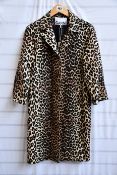 An as new Ganni F5013 linen coat in leopard (Size 34).