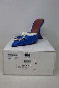 A pair of as new Amina Muaddi begum mules in Raso Am blue (EU 40).