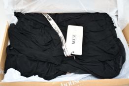 An as new House of CB London Fornarina black organza mesh maxi dress (Size L+ - RRP £139).