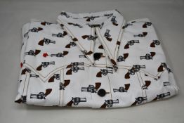 An as new Natasha Zinko x Duo Ltd Duo gun print denim jacket (M - RRP £250).