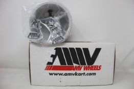 A pair of as new AMV Oxitech 3F Front - Solid - CAM130FMOX04 (Kart Wheels).