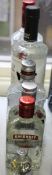 Two Smirnoff vodka (200ml, 700ml), Haku vodka (700ml), Zytnia vodka (500ml), Russian Empire vodka (