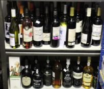 A quantity of assorted red/white wines and twelve bottles of assorted white ports (Approximately
