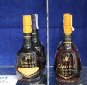 Two bottles of Osborne Carlos.I Amontillado Solera Gran Reserve brandy De Jerez (2 x 700ml), one