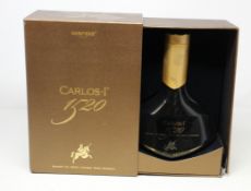 A boxed bottle of Carlos 1520 Brandy de Jerez, Solera Gran reserve (700ml) (Over 18's only).