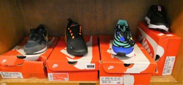 Four pairs of children's/youths as new Nike trainers; Air Max 270 GS (UK 3.5), MD Valiant (UK 3),