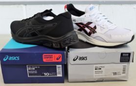 A pair of as new Asics gel-lyte v (UK 10) and a pair of as new Asics gel-pulse 12 (UK 9.5).