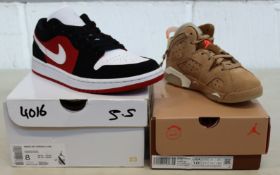 A pair of as new Nike Air Jordan 6 retro sp (ps) (UK 10) and a pair of woman's Nike Air Jordan