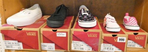 Two pair of as new adult Vans Era Ditsy floral (UK 7) and authentic platform (UK 6), a pair of as