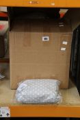 Ten as new Peek-A-Boo Fitted Sheets (x2) and Mattress Topper Sets in grey and white polka dots (