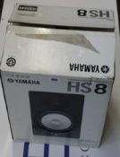 A boxed as new Yamaha HS8 powered studio monitor (Box has some minor damage).