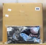 Ten as new Deus Ex Machina Strata heavyweight back print long sleeve tops in black (Assorted sizes -