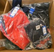 Sixteen assorted as new Adidas sports wear to include hoodies, tops, track bottoms and related