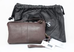 Two as new Treats Gro common chestnut natural leather small bags with dust covers.