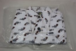 An as new Natasha Zinko x Duo Ltd Duo gun print denim jacket (S - RRP £250).