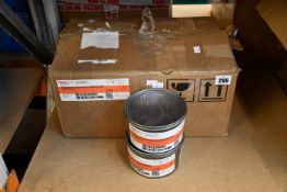 Twelve as new tins of Flint Group fluorescent paint in Pantone 805 (1KG per tin).