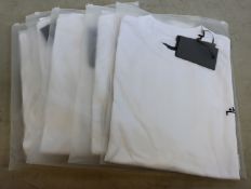 Five as new A.C.W. cotton single jersey white essentials T-shirts (All M).
