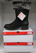 Two pairs of ladies as new Rieker zip up mid boots (Size 41).