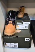 A pair of juniors as new Timberland Premium 6 Inch waterproof boots (UK 5.5) and a pair of