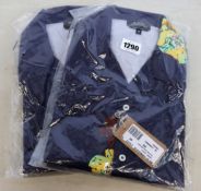 Two as new A.P.C. Louis flower print short sleeve shirts (1 x XS, 1 x L - RRP £149).