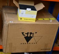 Twenty boxes of as new Sia Scotchbrite type black silicone carbide stainless finishing hand pads (20