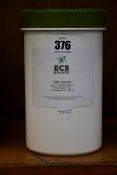 A tub of ECS Brands CBD isolate (1KG, MFG. Date: 9-12-20).
