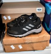 Four pairs of children's as new Adidas Terrex GTX trainers (2 x UK K13, 1 x UK 2, 1 x UK 5.5 - one