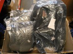 An as new Fox Titan sport jacket in black (size: M) and three pairs of as new Fox Titan racing